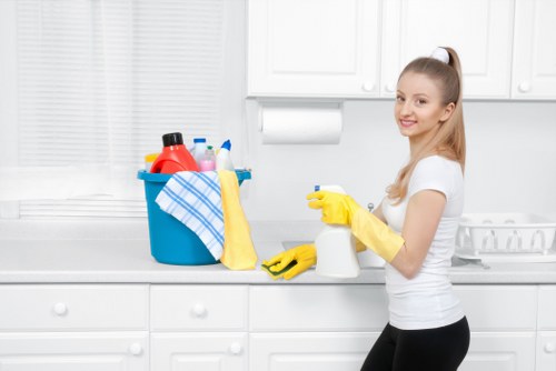 Cleaning hard-to-reach spots during a deep clean in a home interior