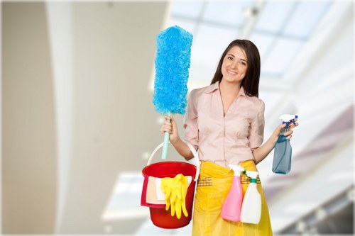 Cleaning professional preparing a safe and insured cleaning service