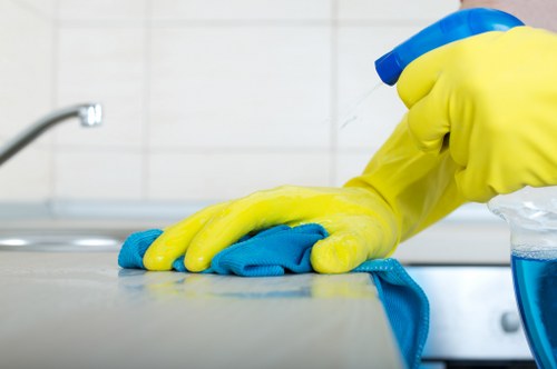 Detailed office cleaning in Cleaninghome desk and workspace