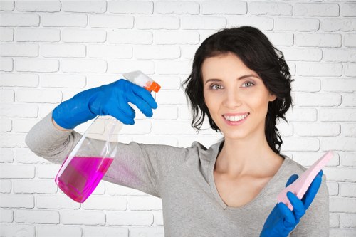 Bathroom deep cleaning with attention to tiles, grout, and fixtures