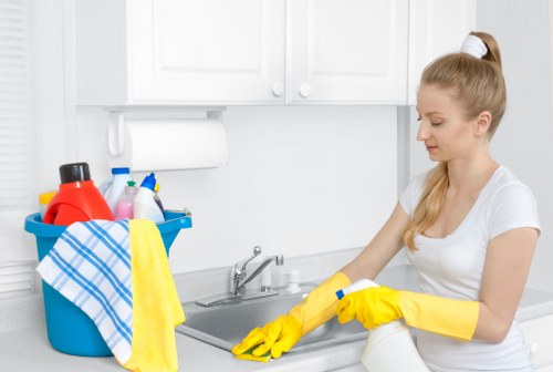 Office cleaning tasks including desks, floors, and shared surfaces in Cleaninghome